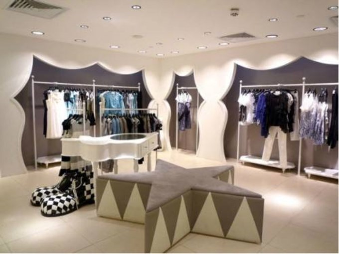 欧美风格服装店铺装修设计效果图(图2) 上海服装店装修效果图